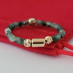 18k Yellow Gold Emerald Sparks Ring Size 6.75 Solid Gold!! 👌🎁